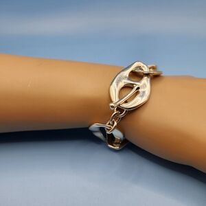 Tiffany & Co Peretti Aegean Link  Bracelet Toggle Silver Bangle Chain Box &Pouch